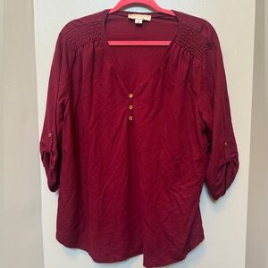 Misia | Women’s Plus Maroon Top | EUC